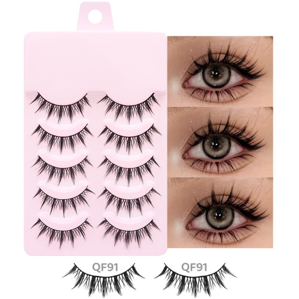 5 Pairs Manga Lashes Anime Cosplay 3D False Eyelashes Segmented False Eyelashes  Party Supplies