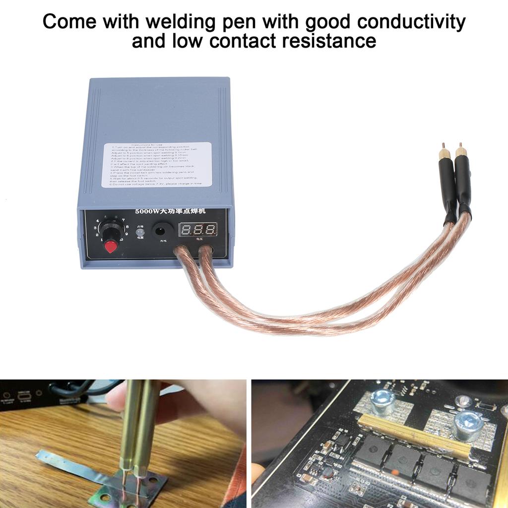 Ручной аппарат точечной сварки высокой мощности 5000 Вт, портативный, регулируемый ток 0-800 А