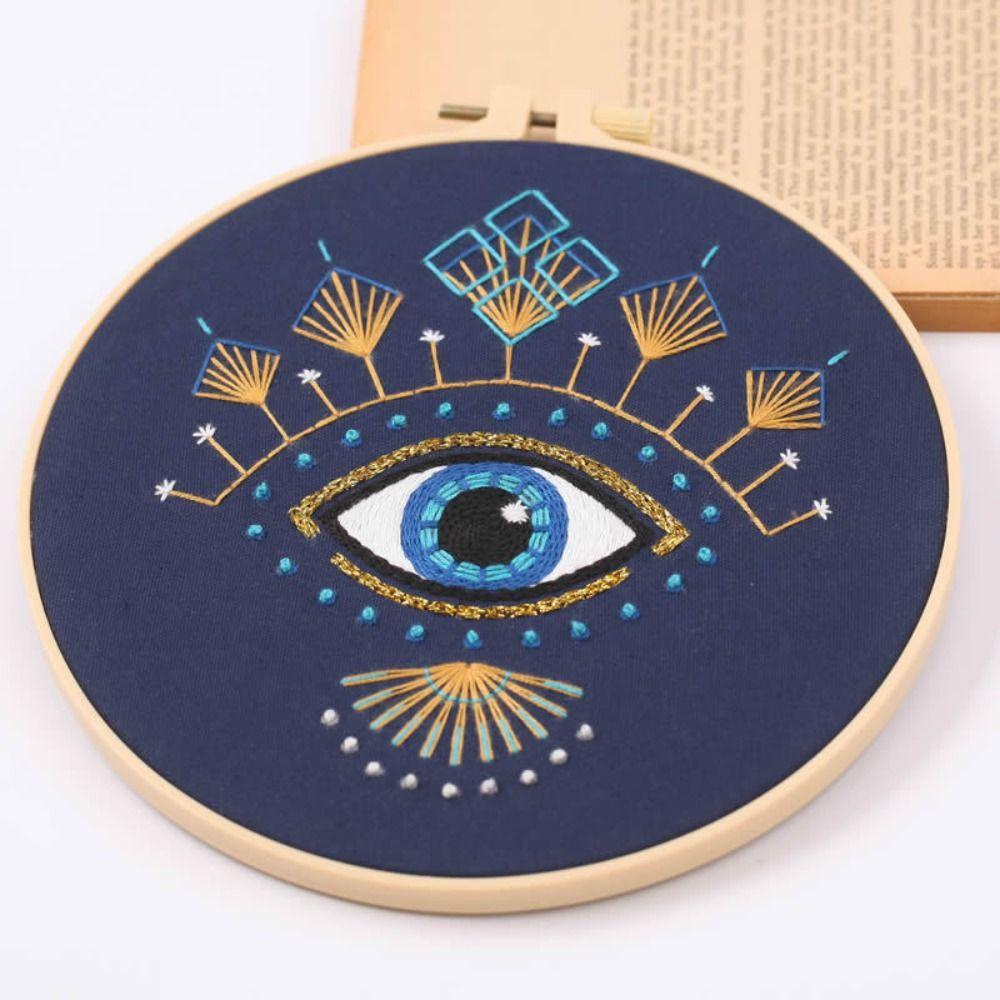 Thread Sewing Accessories Handmade Needle Punch Cross Stitch Kit Embroidery Hoop Flower Embroidery