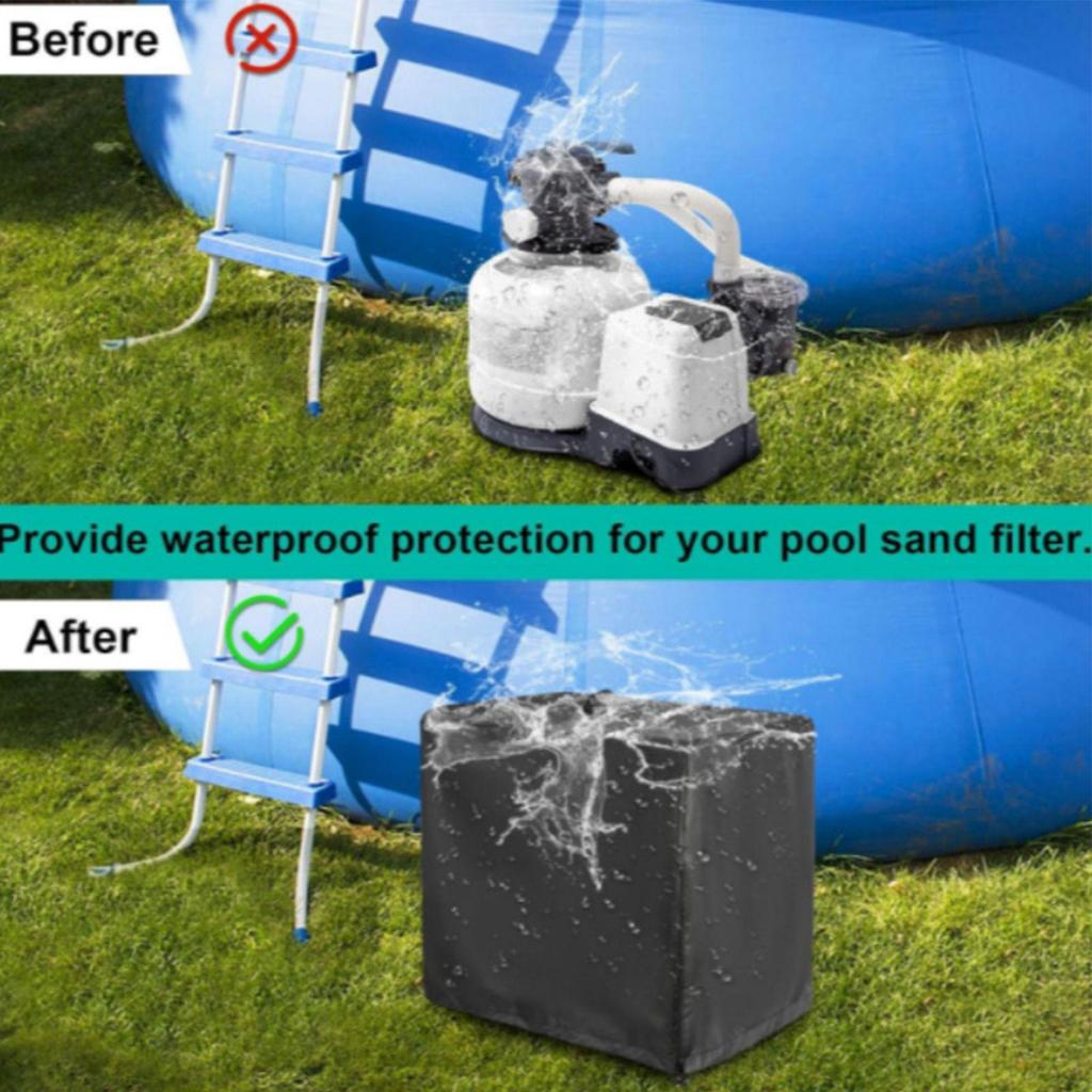 Pool Pump Cover Sand Filter Cover Easy-Install Waterproof Strainer Enclosure For Debris Removal Pet Safety Child Protection