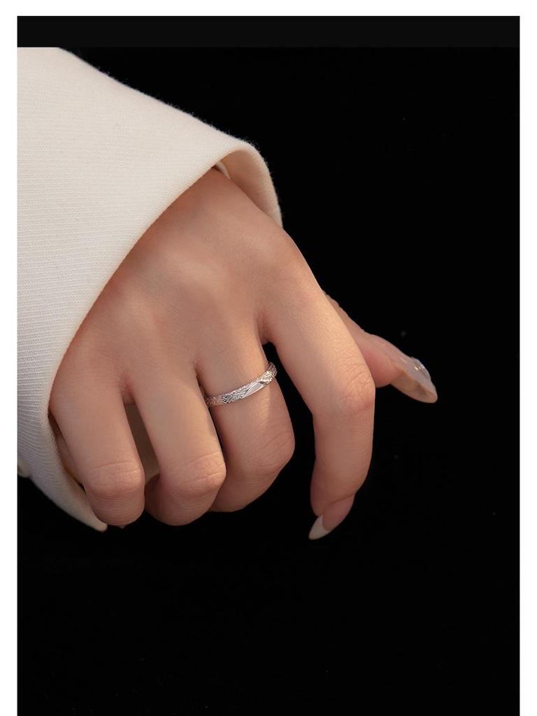 Weilan Heartbeat Кольца из серебра 925 пробы с нерегулярной текстурой для пар - Уникальный дизайн в виде баньянового дерева