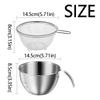 2Pcs/set Large Capacity Stainless Steel Colander Fine Mesh Food Strainer  Draining Pasta