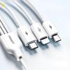 PISEN 3-in-1 Multi-Function Charging Cable: Compatible with Apple 14, Android, Type-C Devices.