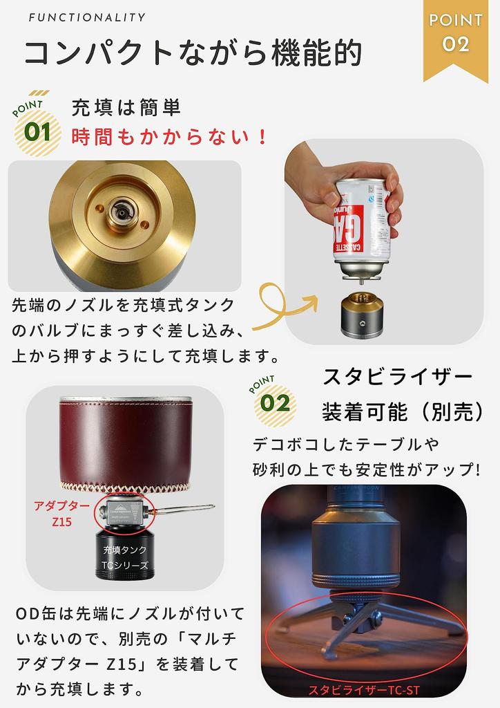 CAMPING MOON Кемпинговый карманный баллончик Газовая лампа-горелка насадка TC-15 (Серебряный)