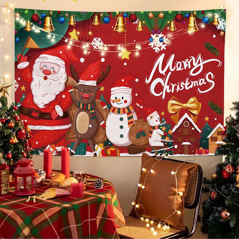 European Christmas Festival Hanging Cloth - Fresh Party Background Decor