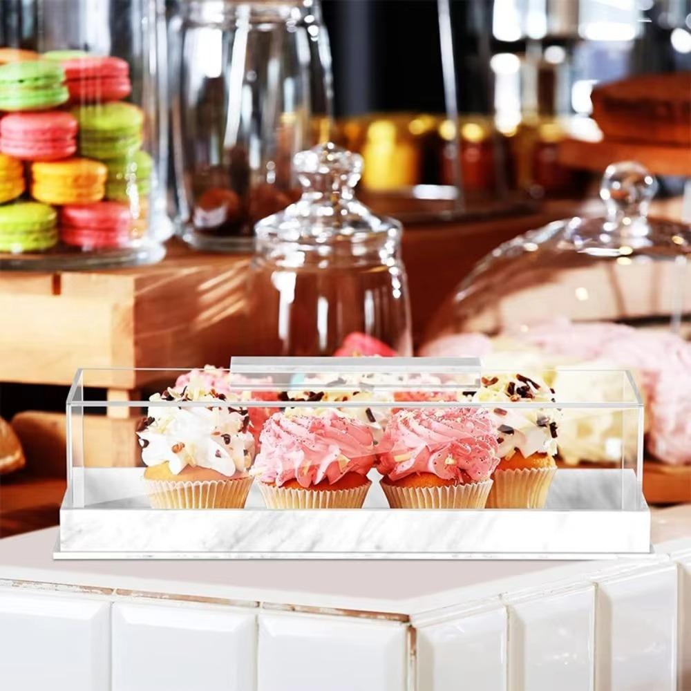 Dust-proof Cake Packaging Box Non-slip Bottom Bread Storage Container Cake Display Tray  Hotel