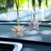 Unique Gift for Friends Bling Car Accessories, Cute Rhinestone Devil Rear View Mirror Wear Resistant Alloy Pendant Charm, Halloween Auto Interior