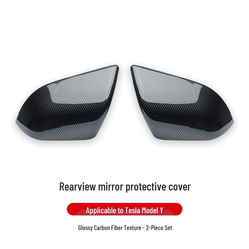 Tesla Model 3/Y Carbon Fiber Texture Rearview Mirror Protective Cover