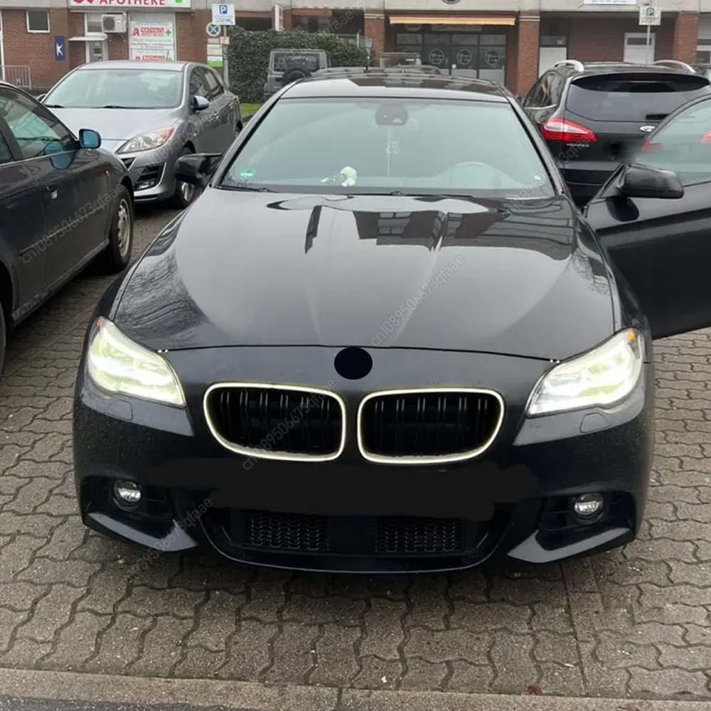 Car Double Line Front Luminous Grille Led Light Racing Grille For BMW 5 Series F10 F11 F18 2010-2017 ABS Black Body Kits Tuning