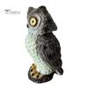 Садовая статуэтка совы на солнечной батарее, статуэтка совы из смолы с подсвеченными глазами, уличная чучела совы на солнечной батарее с пружинной головой для крыльца, газона, патио, двора