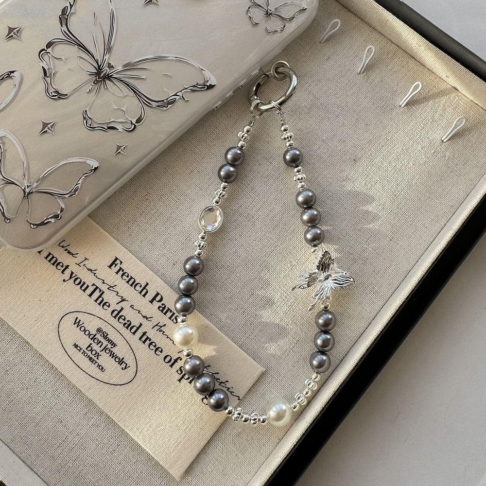 Phone Charm Love Bowknot Phone Pendant Beaded Mobile Phone Lanyard Car Key Chains