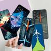Модный узор с самолетами Для Samsung A73 A72 A71 A55 A54 A53 A52 A51 A13 A22 A16 A15 A12 A14 A26 A07 5G Черный чехол для телефона