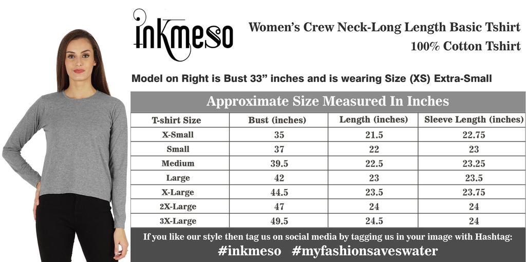 Inkmeso Perfect Long Sleeves T-shirt For Women Casual Regular Fit Basic Solid Everyday Tee