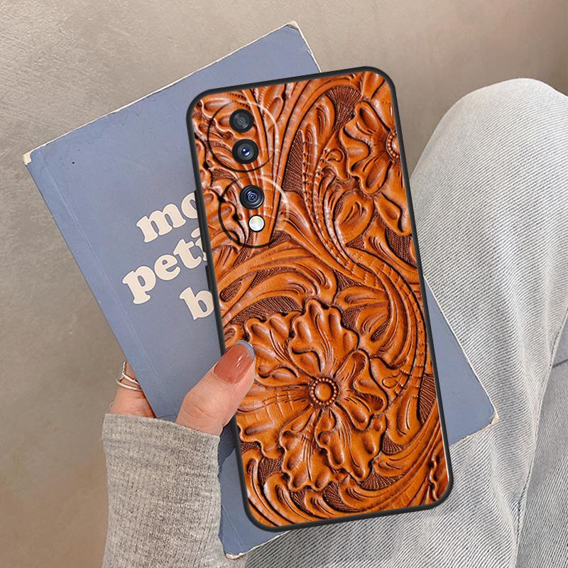Коричневый Western Case с ручной тиснёной отделкой для Honor Magic 8 5 6 7 Pro Чехол для Honor 400 200 Lite 50 70 90 X8a X8b X9a X9b X9c