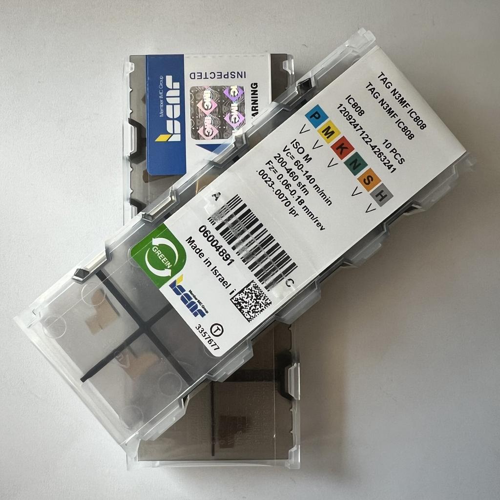 ISCAR / TAGN3MF IC808 / Industrial indexable carbide inserts 10 Pcs