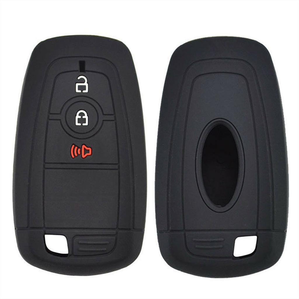 Silicone 3 Button Car Key Fob Ring Chain Cover Case Shell Protector Holder For Ford Escape Eco Sport 2021 2020 2019 2018 2017