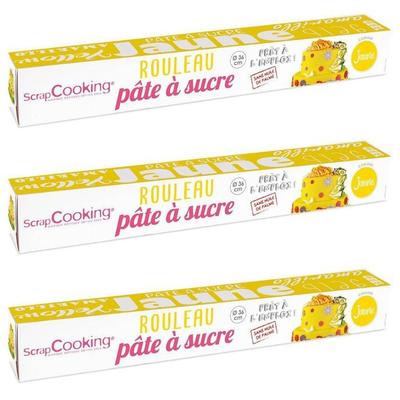 3 желтых трубочки из сахарной мастики Ø 36 см