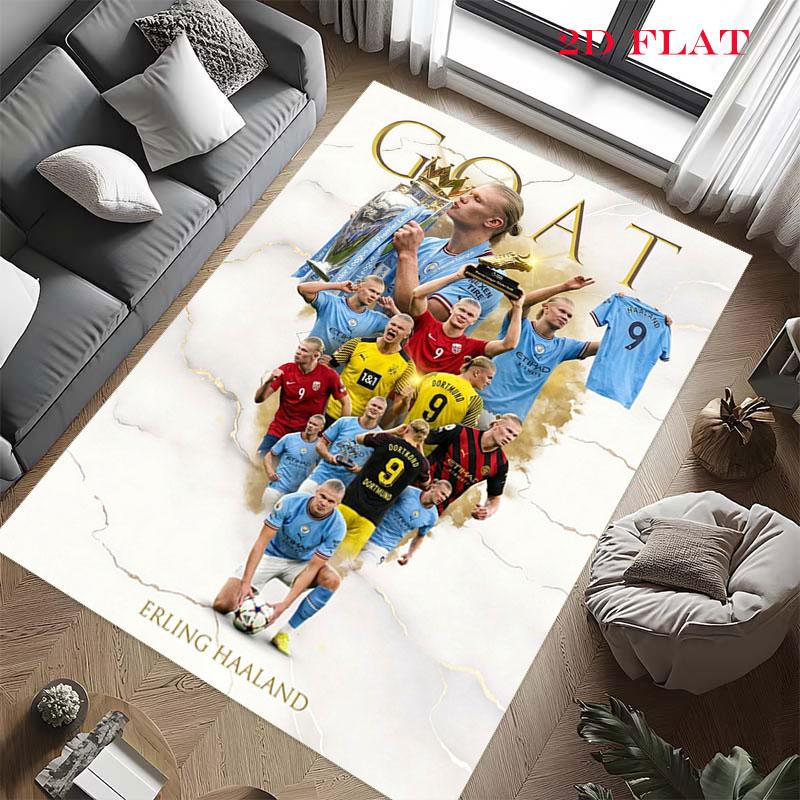 Haaland player Carpet Rug for Living Room Bedroom Home Sofa Decoration,Kids play Nonslip Floor Mat