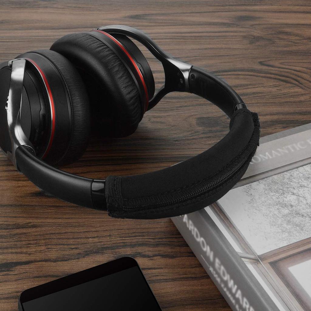 Geekria Earpads Headband Set Compatible with SONY Replacement Protective Ear Cushion Set + MDR-10RBT MDR-10RNC MDR-10R (Black)