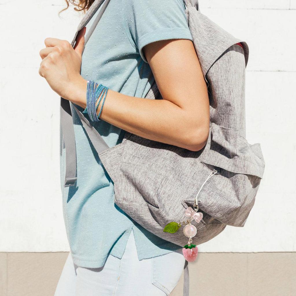 Милый шнурок для телефона с клубникой и листом, элегантный ремешок для телефона с дизайном клубники и листа, уникальный шарм-цепочка для телефона для женщин