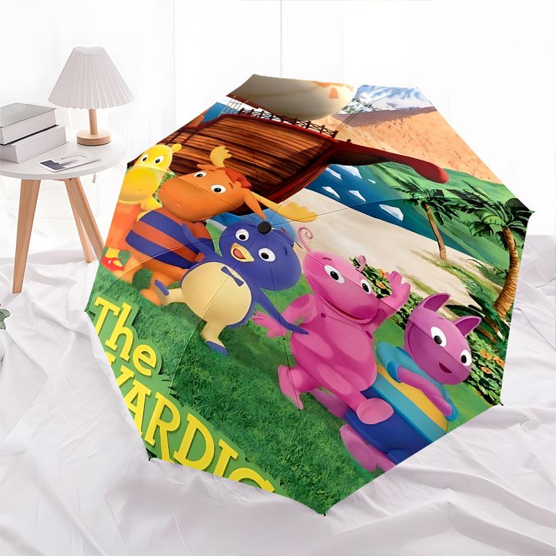 Backyardigans, AdventureThemed Automatic Opening and Closing Umbrella 8 Ribs, Suitable for Leisure and Going Out, Outdoor Accessory, Gothi