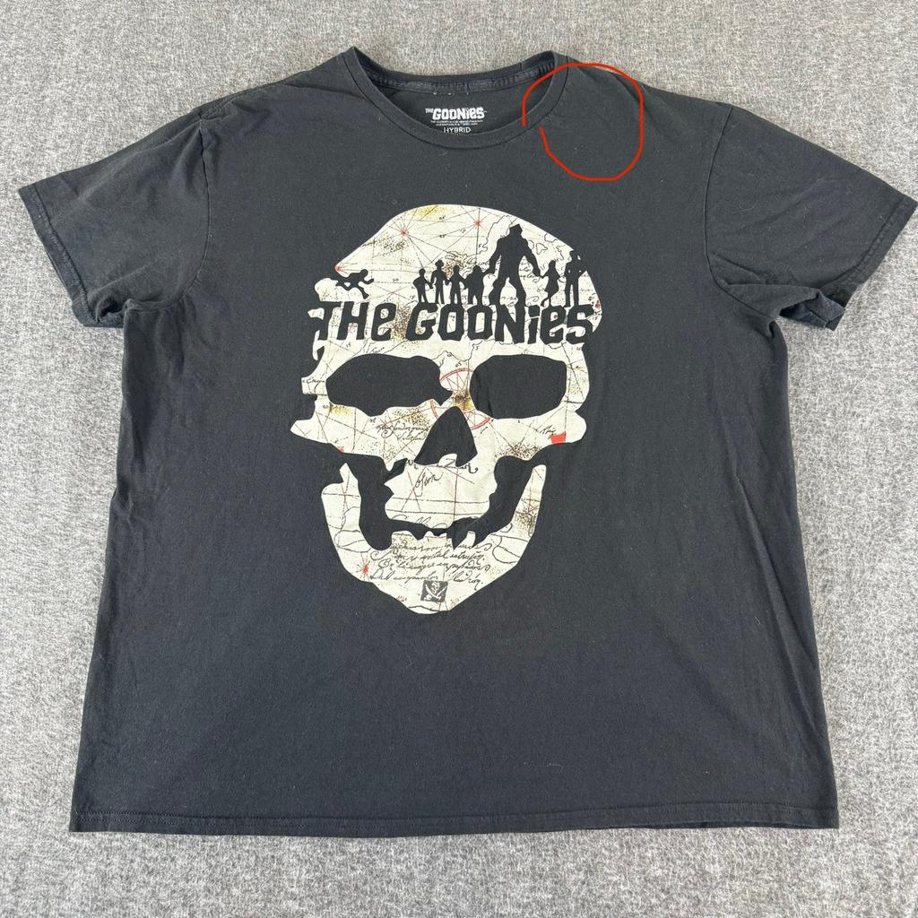The Goonies Skull Treasure Map Graphic T-Shirt Mens XL Black Hybrid Apparel
