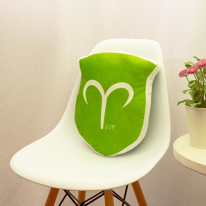 Core-containing Cartoon Pillow, Shield-shaped Crystal, Ultra-soft Fabric, Personalized Pillow, Office Bedside Waist Pillow, Printed Pillow