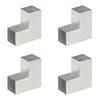 VidaXL Post Connectors 4 Pcs L-Shape Galvanized Metal 91x91 Mm