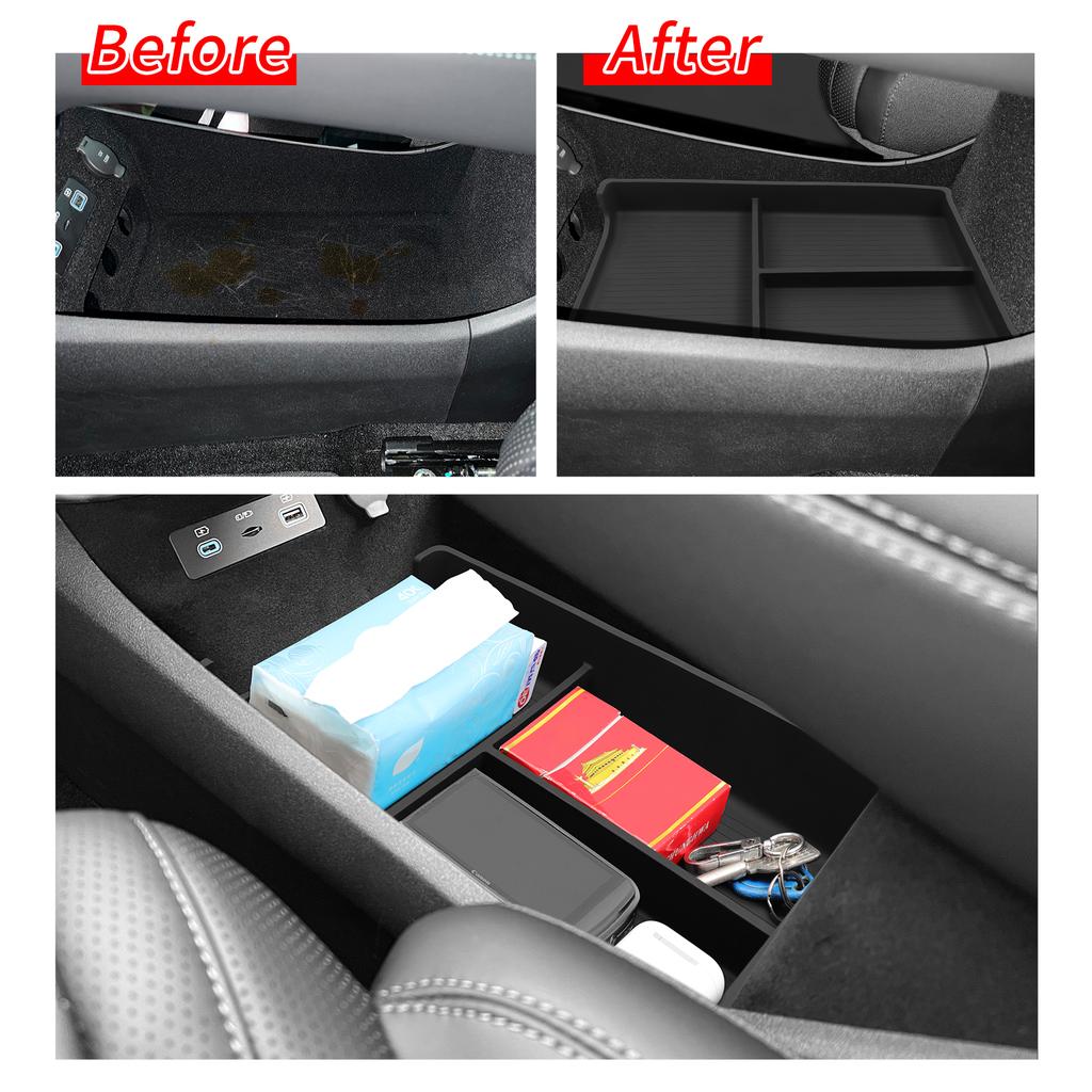 For BYD Sealion 7 2025 2025 Center Console Lower Storage Box Car Storage Tray TPE Organizers Tidying Interior Accessories