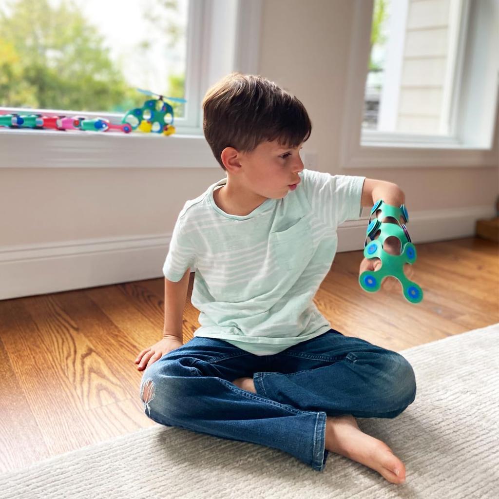 RANGS Click Saw CLIXO Pack зеленый набор из 3 магнитных игрушек магнитная развивающая игрушка STEM образовательная сборка игрушечный магнитный блок (Itsy + Blue/Tiny & Mighty)