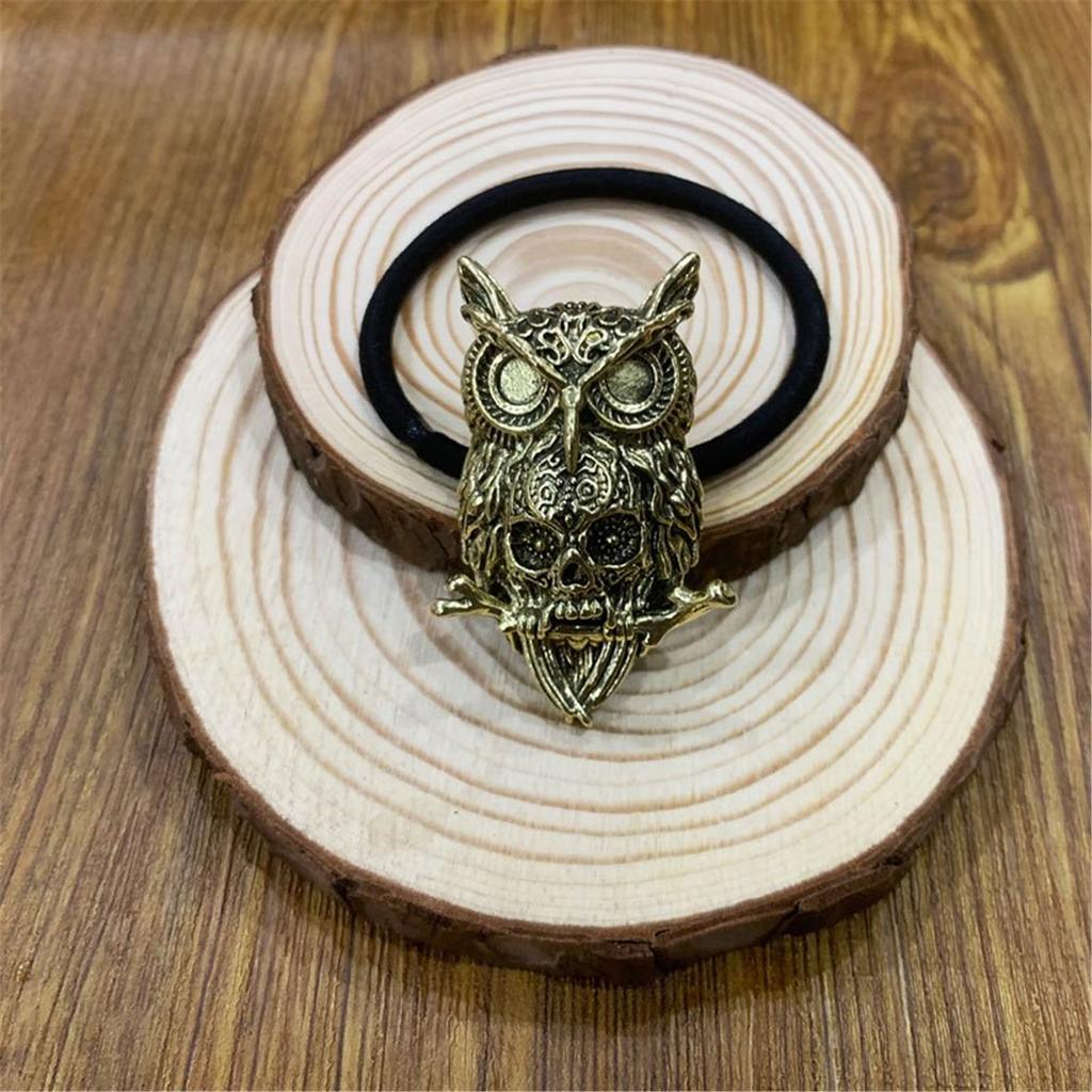 Halloween Theme 3D Owl Skull Hair Rope for Adult Female Teens Punk Hairband Dark Series Festival Hair Band Accessories