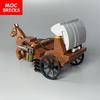 Set  MOC Bricks Middle Ages Carriage Princess Royal Horse Cart Castle Accessories Building Blocks Assemble Children's Toys