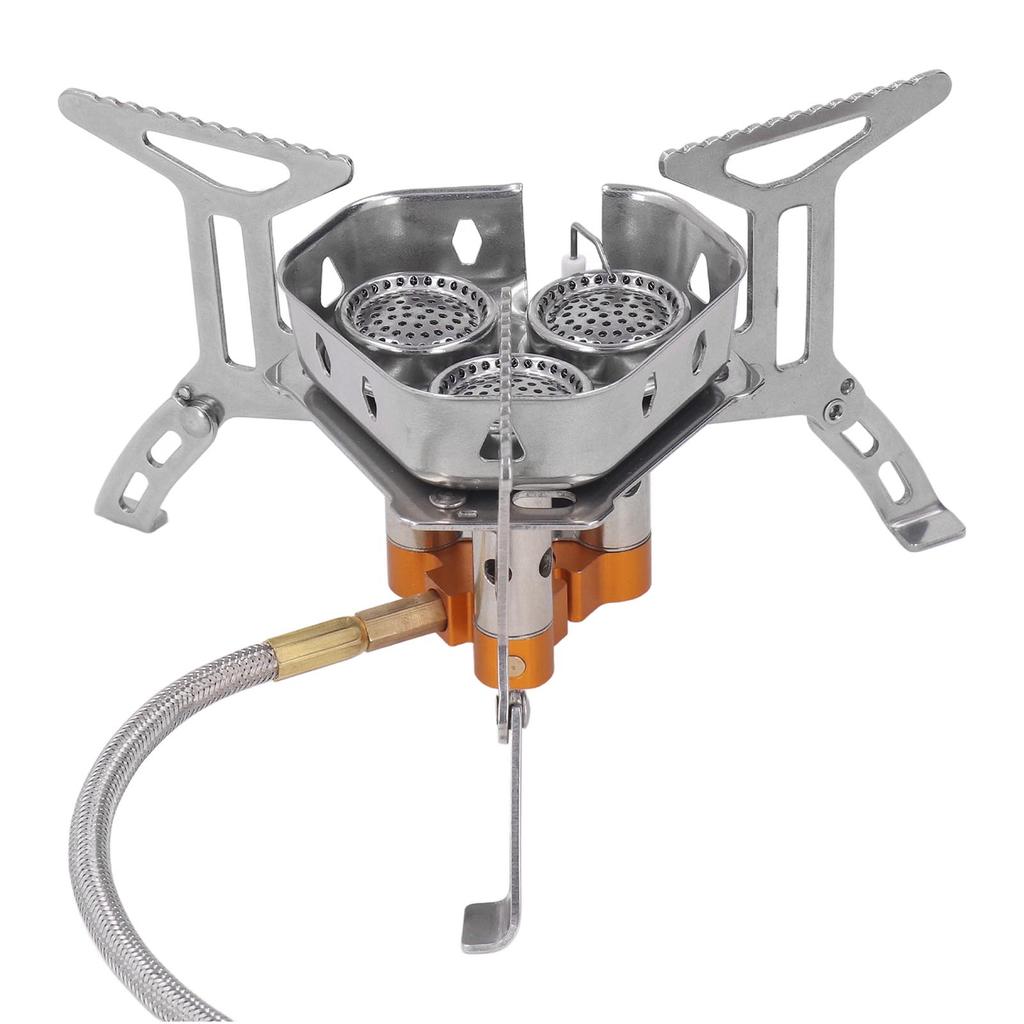 Windproof Camp Stove 3 Core Lightweight Portable Windproof Gas Stove for Outdoor Backpacking Picnic