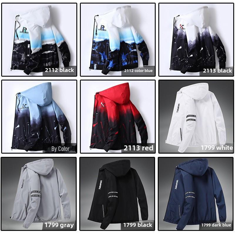 Men's Spring/Autumn Hooded Casual Korean-Style Jacket - Trendy, Lightweight Fashion for Students