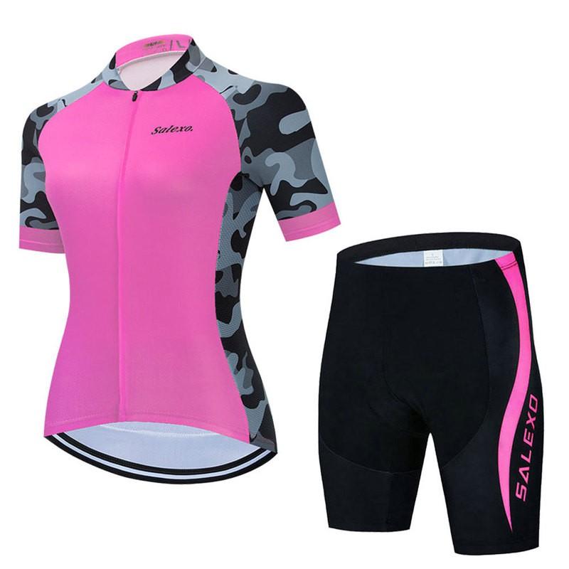 Womens Cycling Jersey Short Sleeve Breathable Quick Dry Bike Shirt Road Mountain Biking