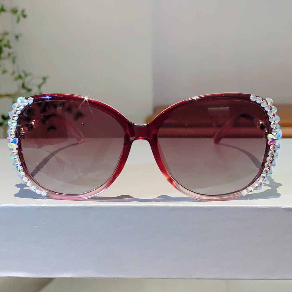 Luxury Brand Non-Polarized Sunglasses Women Sunglasses Protection Fashion Sunglasses with Rhinestone Sun Glasses Female Glass