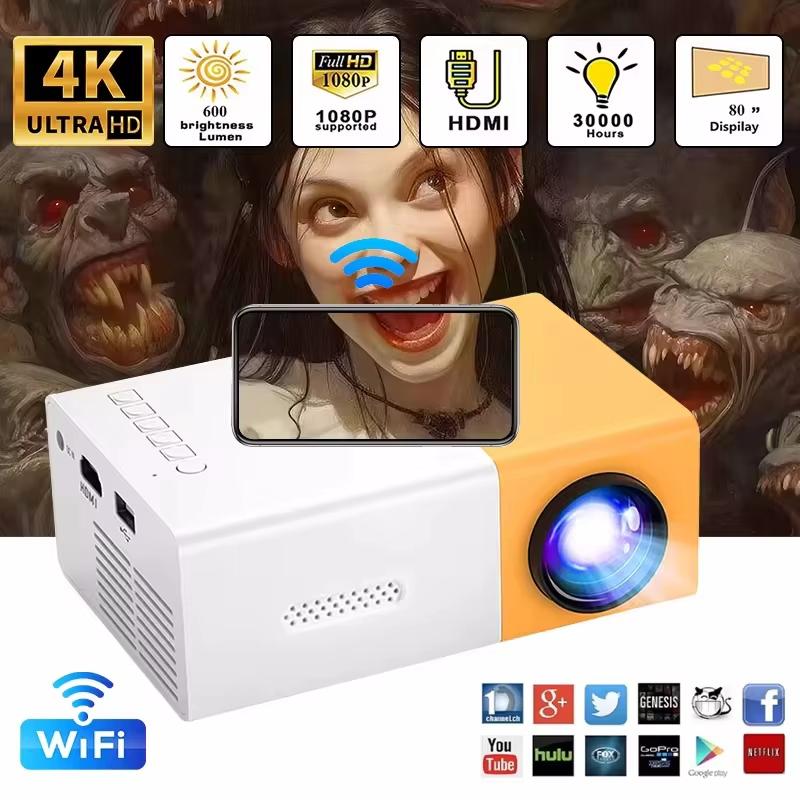 YG300 Smart Projector WiFi Auto Focus Bluetooth Android LED HD Projetor для домашнего кинотеатра 1000 люмен портативный проектор для улицы