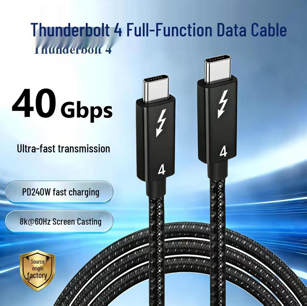 Кабель USB4 Thunderbolt 4: Передача 40 Гбит/с, Быстрая зарядка 240 Вт, Поддержка дисплея 8K 60 Гц, Type-C
