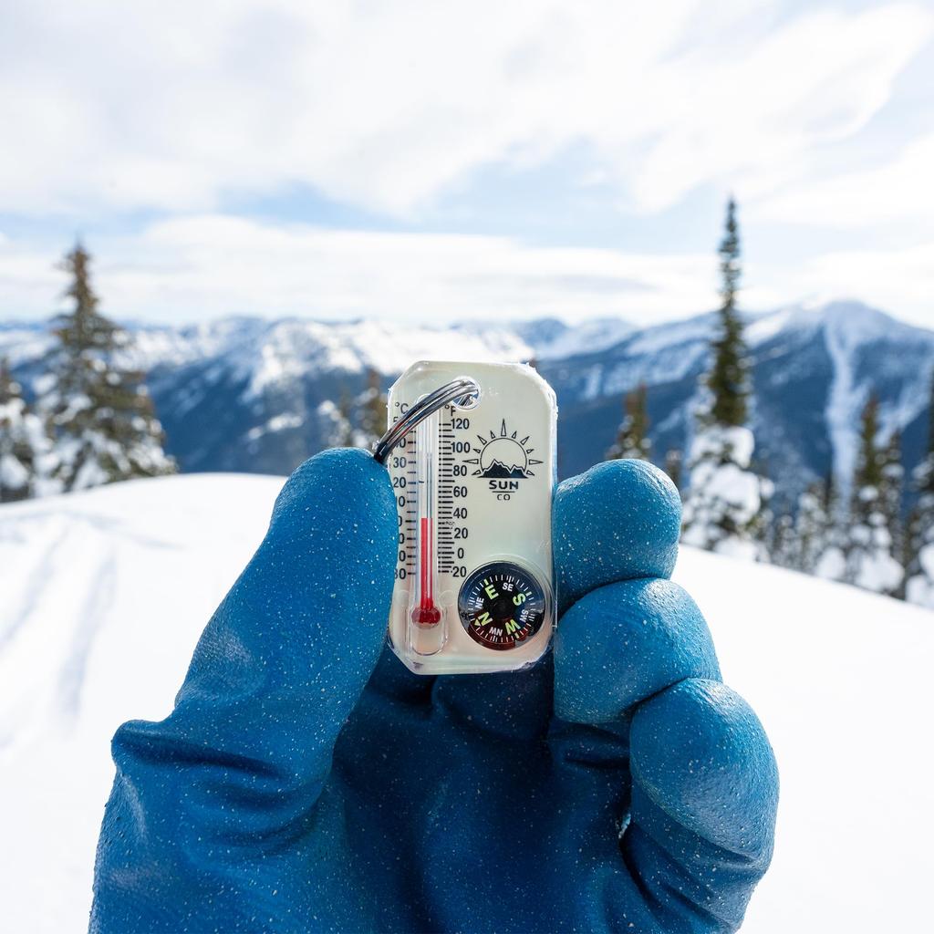 Sun Company LumaGage Zipper Pull Compass and Thermometer Outdoor Thermometer and Compass - Easy-to-Read