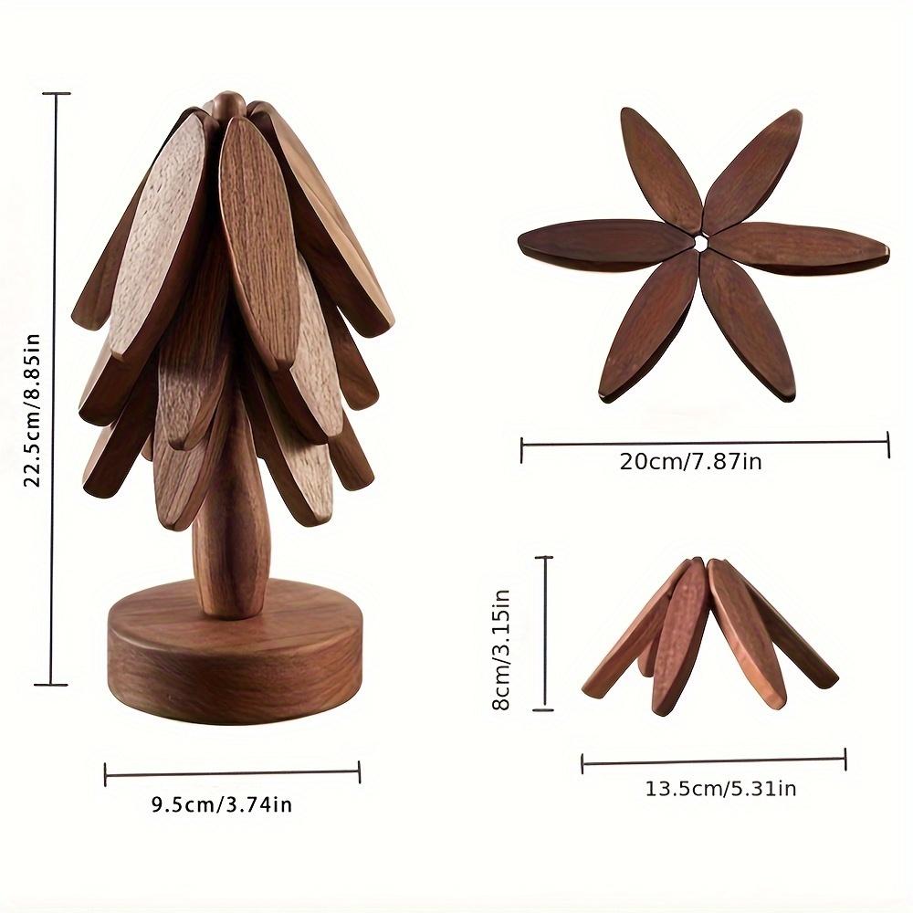 Tree Design Stand Wooden Trivets Decorative Anti Scald Heat Resistant Walnut Table Mat Insulated Pads Coaster Wood Placemats Pot