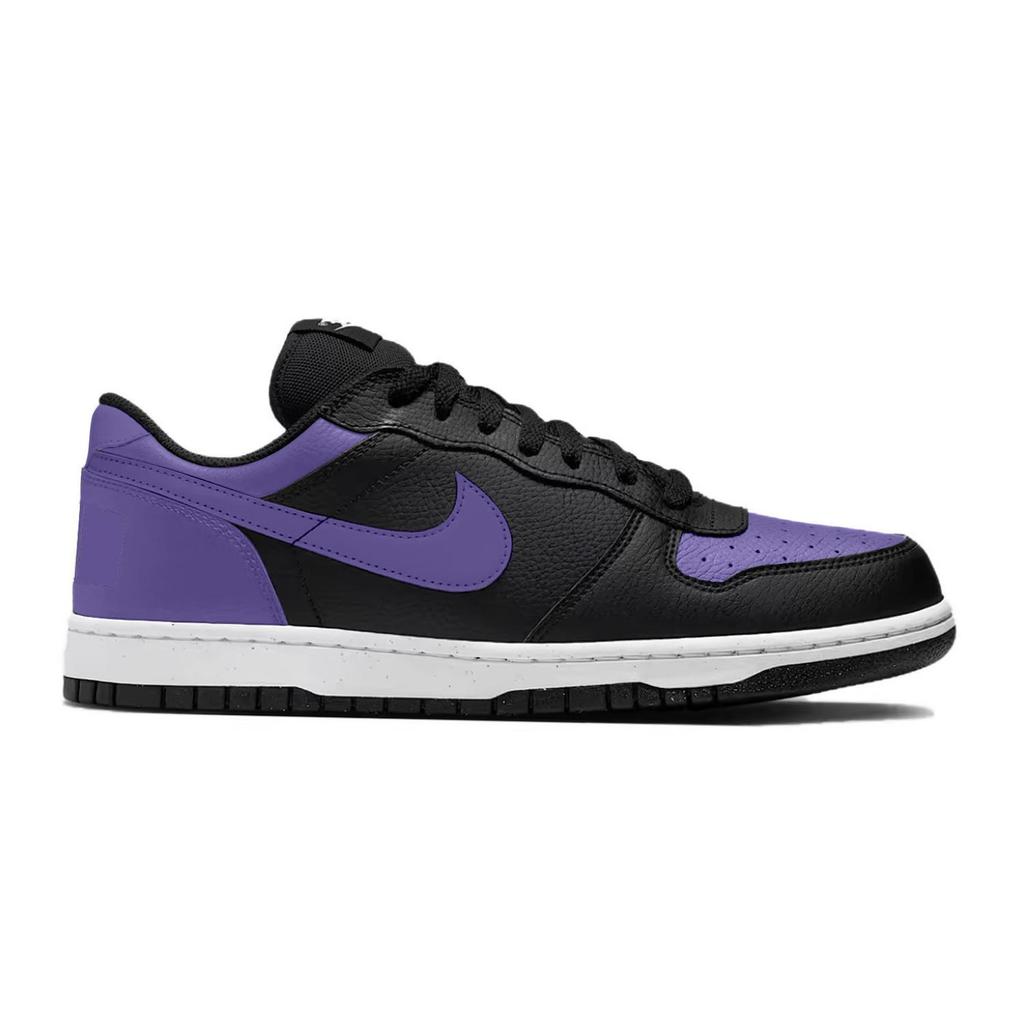 Nike Big Synthetic Leather, Leather Purple Abrasion Resistant Low top Skateboard Shoes Men's Black 355152-016(team1376-)