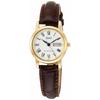 Q&Q Watch Analog Waterproof Date Day of the Week Leather Strap A207-107 Women's White