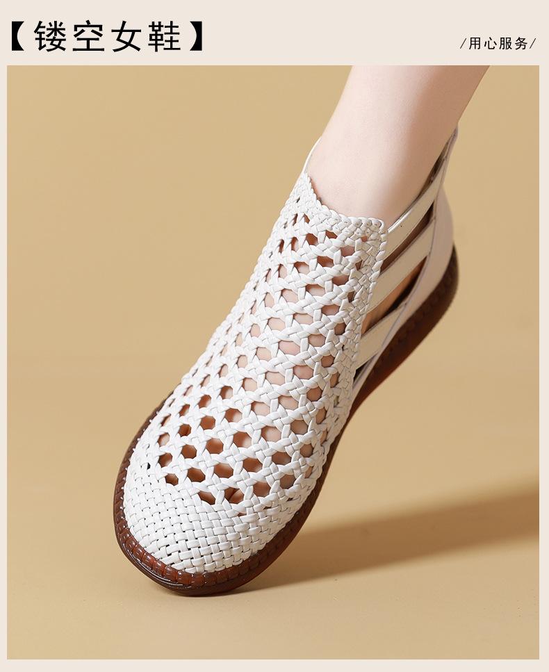 Женские ботинки, сандалии на платформе, большой размер 2025, женская обувь, летние сандалии, дышащие, с вырезами, на плоской подошве, женские ботинки, сандалии для женщин