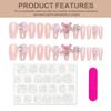 Pink Fake Nails with Rhinestone Decor Sweet & Charming Reusable False Nails for Shopping Traveling Dating