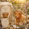 Transparent Embossed Glass Cup Bee Bird Pattern Mug Multi-Purpose Clear Milk Cup  Gifts