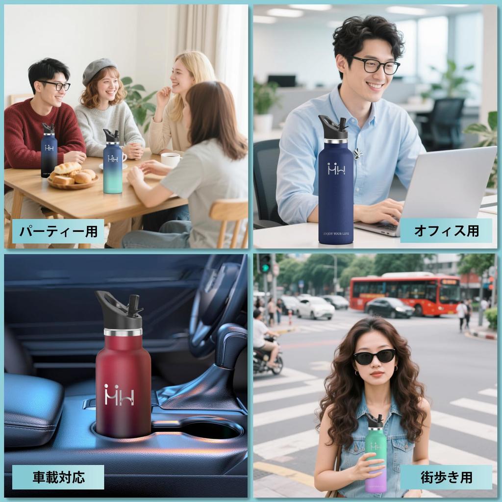 CHENGWEI 1 Liter Vacuum Insulated Water Bottle, Keeps Hot or Cold, Carbonated, and Sports Drinks Compatible, Direct Drinking, Leak-Proof, Wide Mouth,
