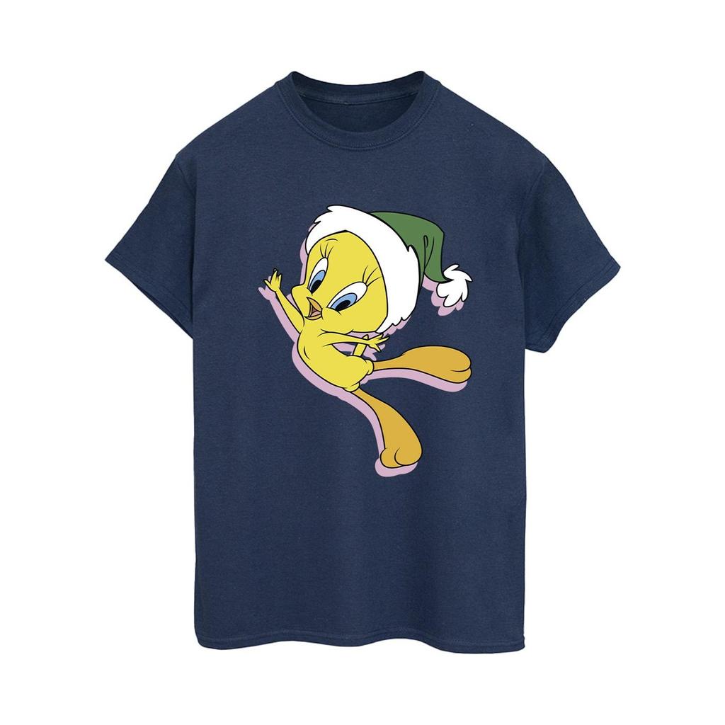 Looney Tunes Womens/Ladies Tweety Christmas Hat Cotton Boyfriend T-Shirt