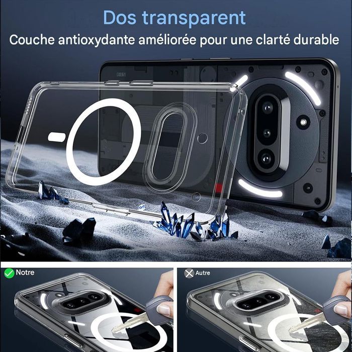 Coque pour Nothing Phone 3a, Protection Anti-Rayures Antichoc avec Anneau Magnétique