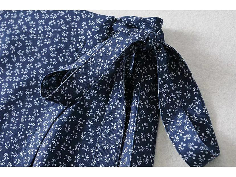 Юбка миди с запахом и цветочным принтом YPFF с высокой талией - летняя женская юбка на завязках в европейском и американском стиле.