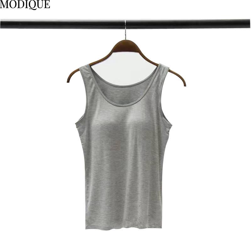 MODIQUE женская повседневная майка с подкладкой для груди без косточек жилет женская подтяжка майка основа большой размер майка нижнее белье